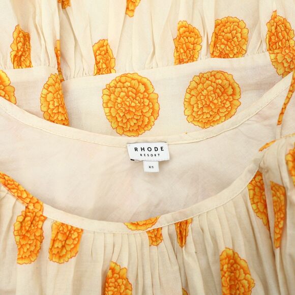 Rhode Resort Nalla Marigold Floral Print Mini Dress Swing Sleeveless XS 283928 - Picture 8 of 8
